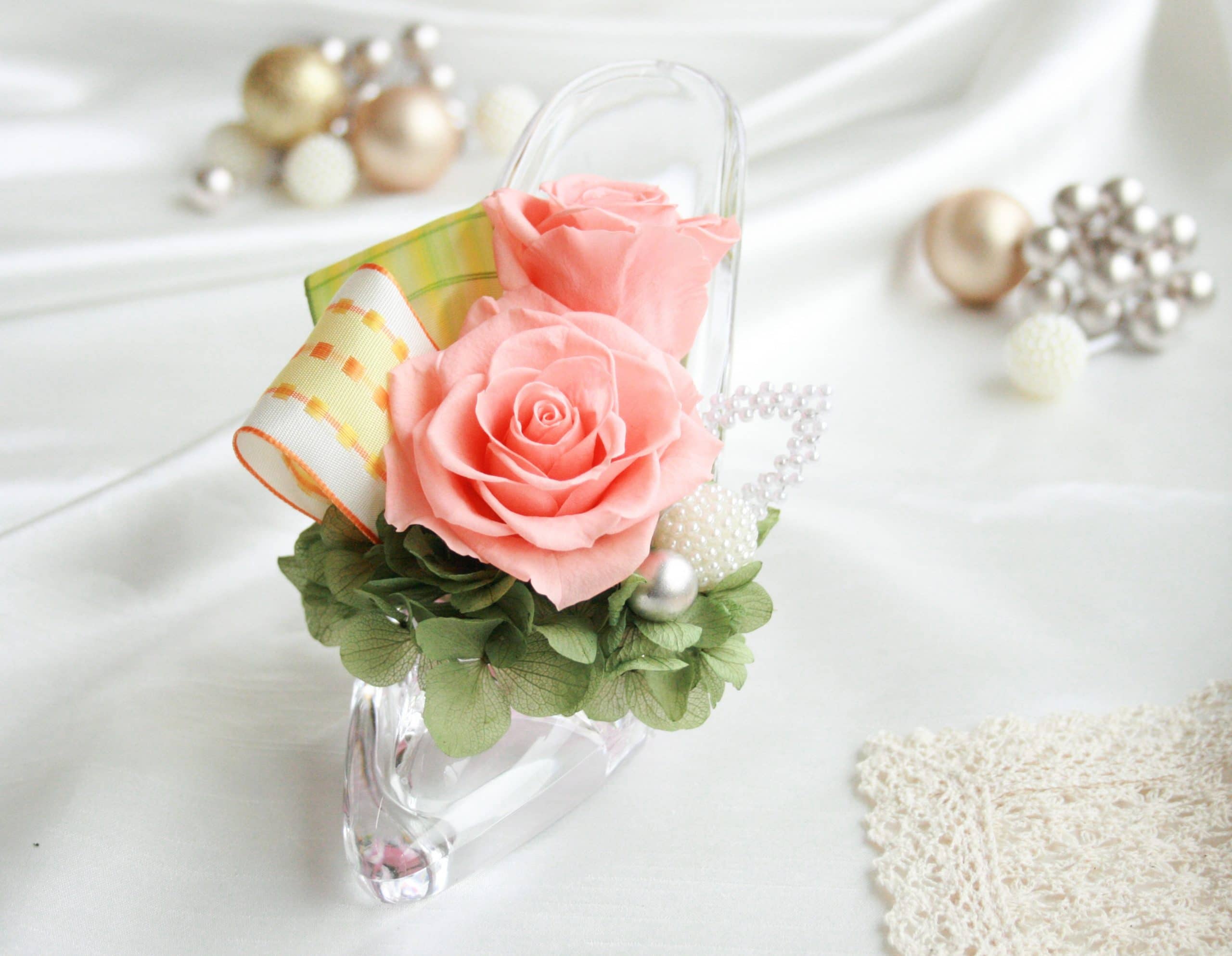 プリザーブドフラワー【ヴェール・ピーチ】