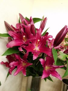 赤いユリ ボンバスティック 花天使 小岩店