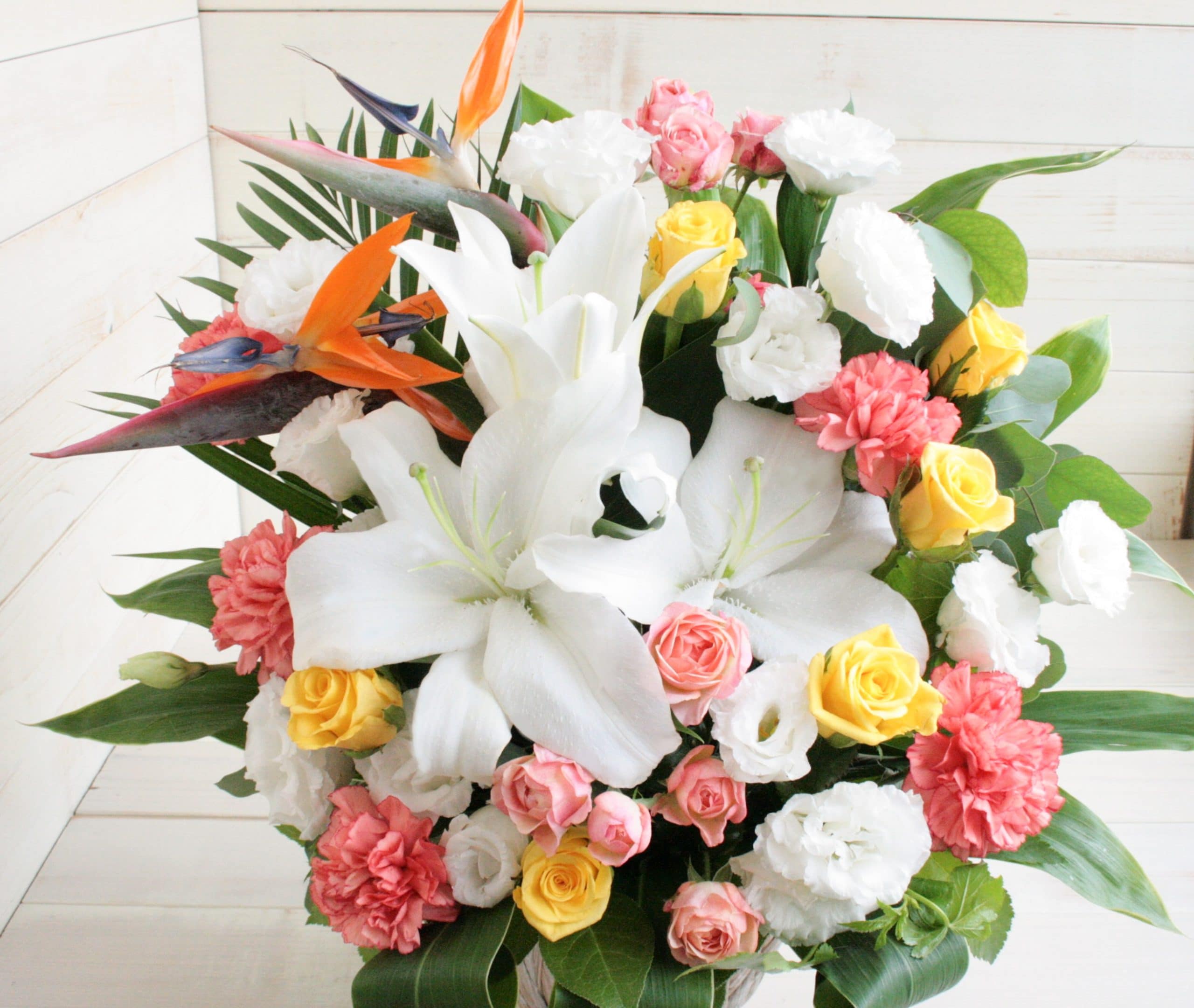 おまかせアレンジメントL-黄色・オレンジ系