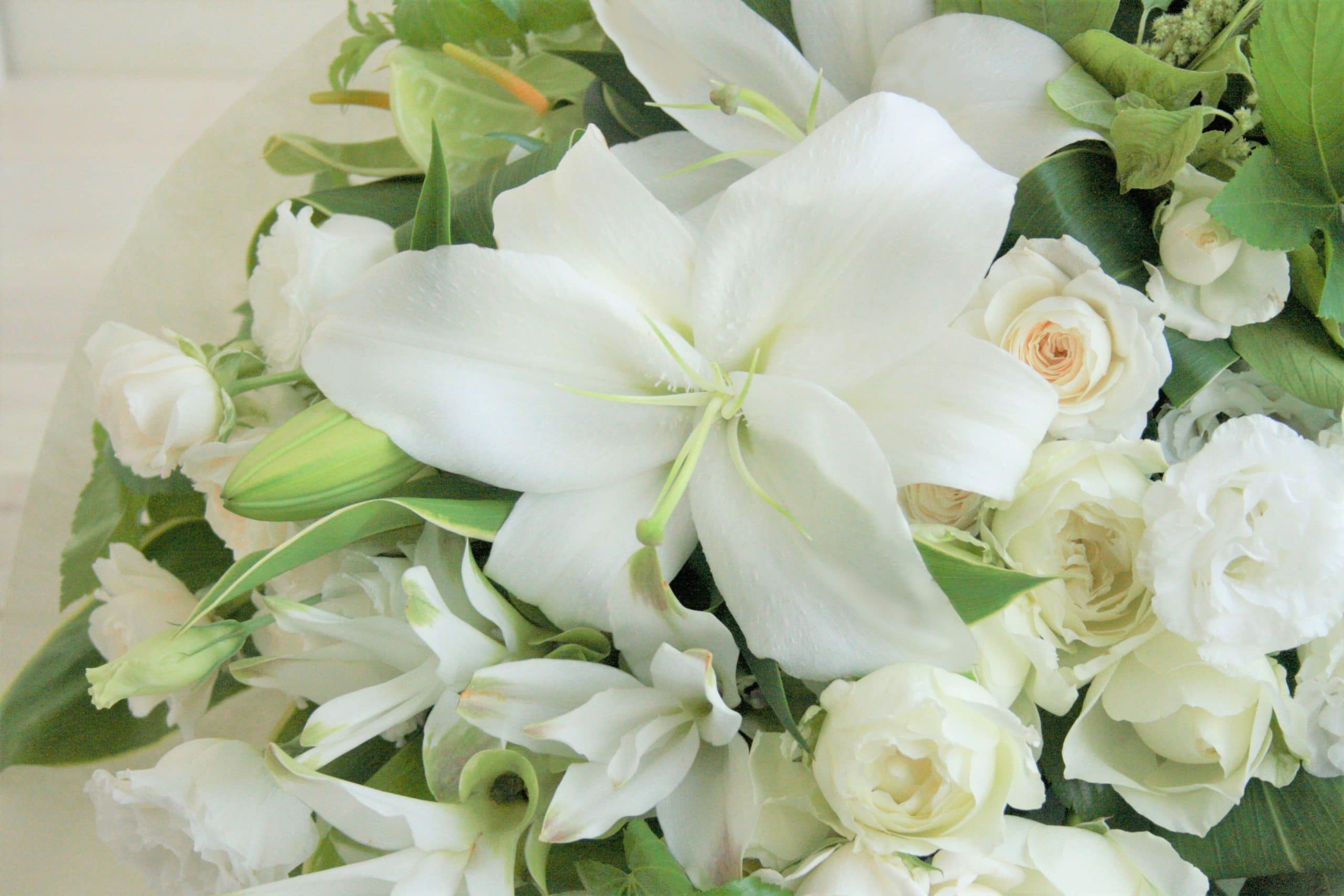 おまかせ花束L-白・グリーン系 - 画像 (2)