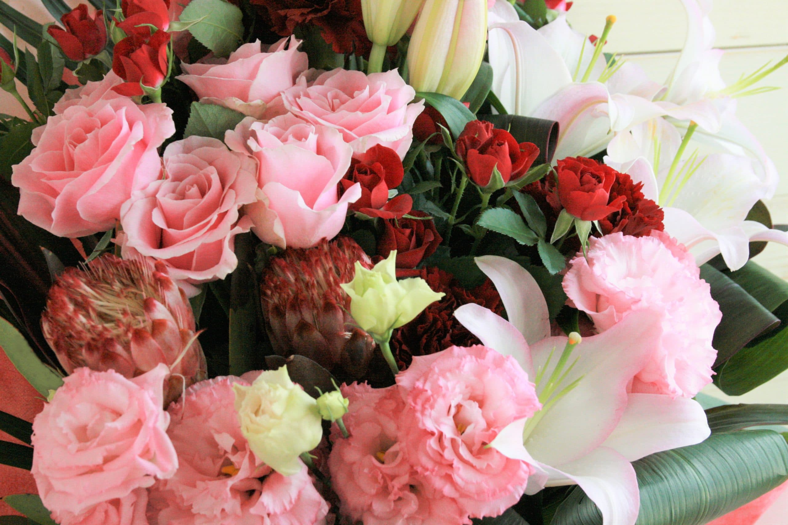 おまかせ花束L-赤・ピンク系 - 画像 (2)