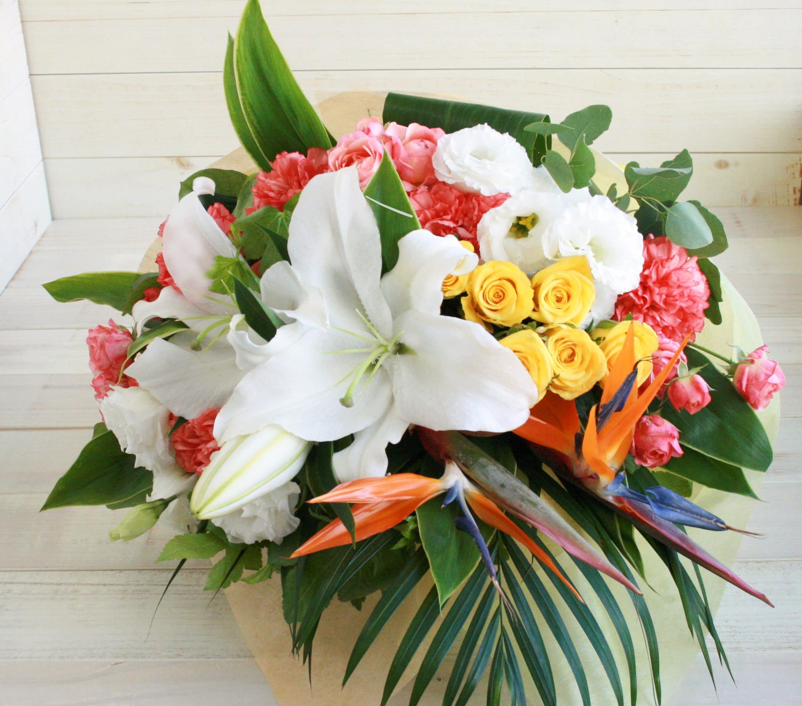 おまかせ花束L-黄色・オレンジ系